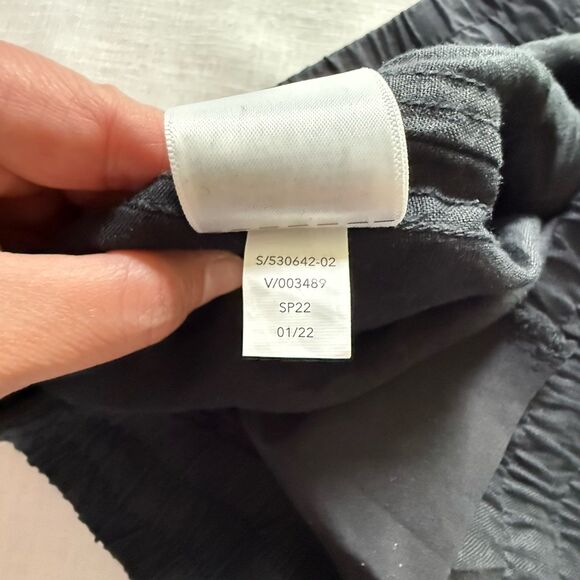 Athleta Cabo Linen Jogger Pants Tapered Drawstring Chambray Black Womens Size 14 - Picture 7 of 7